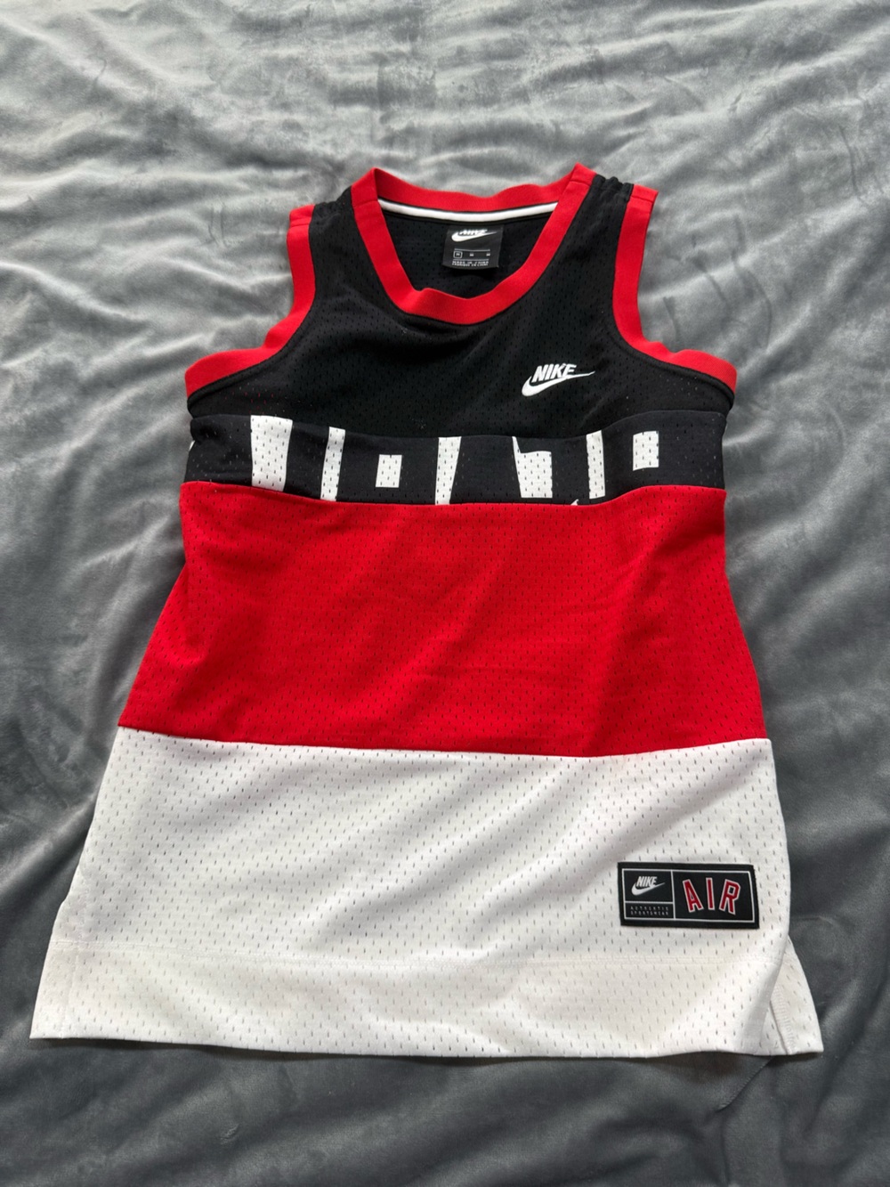 Nike Kids Red, Black & White Colorblock Athletic Tank